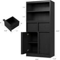 thumbnail image 2 of Freestanding Bathroom Storage Cabinet with 2 Drawers, Double Doors & Adjustable Shelf, Wooden Organizer for Bathroom, Kitchen, Living Room, 2 of 6