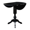 thumbnail image 6 of 42" Round Solid Wood Dual Drop Leaf Pedestal Table in Black - 42.3"H Bar Height by International Concepts, 6 of 10