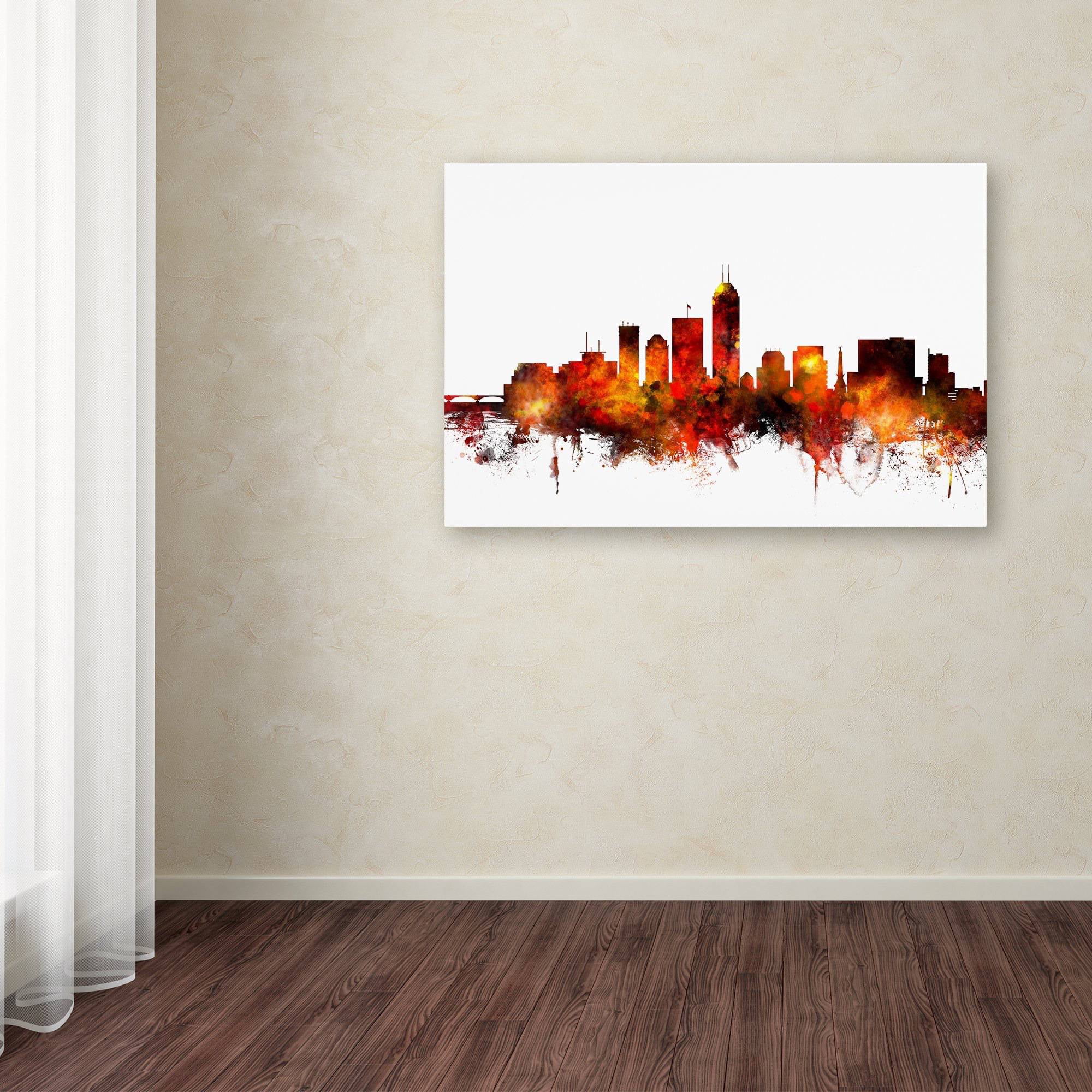 Trademark Fine Art "Indianapolis Indiana Skyline II" Canvas Art by Michael Tompsett