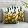 thumbnail image 3 of COMIO Hello Sunshine Pillow Covers Spring Flowers Tulip Market Bicycle Pillows Decorative Throw Pillows Farmhouse Decor for Couch Sofa White, 3 of 5