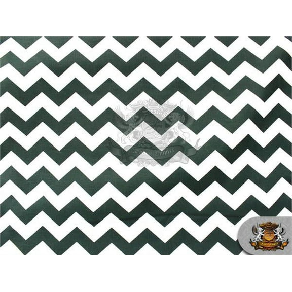 100% Cotton Large Chevron Print Fabric HUNTER GREEN / 45" Wide / Sold by the yard