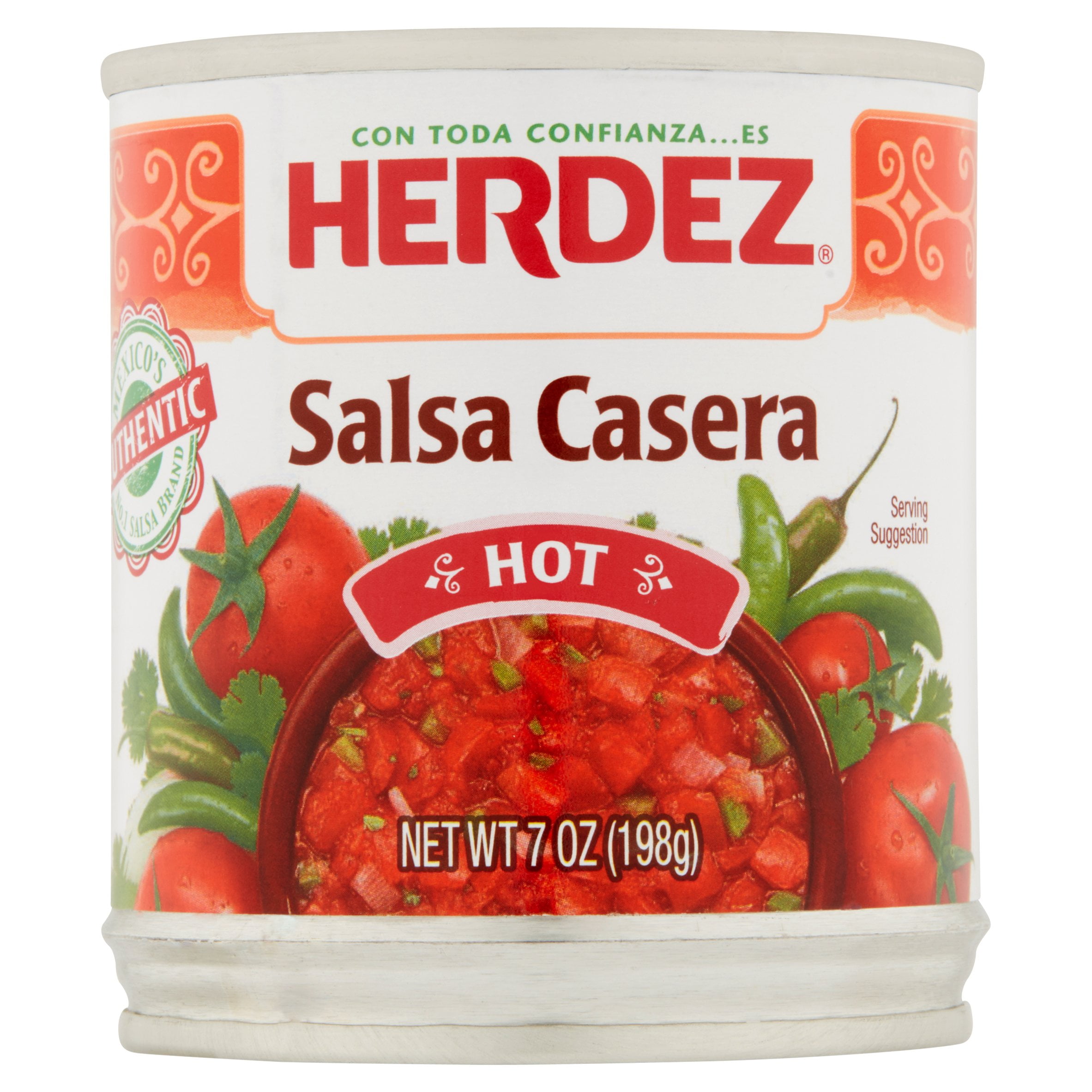 Herdez Hot Salsa Casera, 7 oz, 12 pack