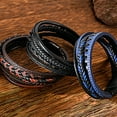 thumbnail image 6 of JO WISDOM Men's Magnetic Buckle Bracelet, Men's Woven Leather Cuff Bracelet, Leather Bracelet, Bohemian Cuff Bracelet, Handmade Spliced Bracelet, Multi layered Men's Bracelet, 6 of 6