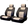 thumbnail image 2 of Yupbizauto - Premium Grade Leatherette Car Seat Covers with Floor Mats Set - Universal Size - Airbag Compatible - Support 60 40 Split Type Seats and Center Console (Black/Tan), 2 of 5