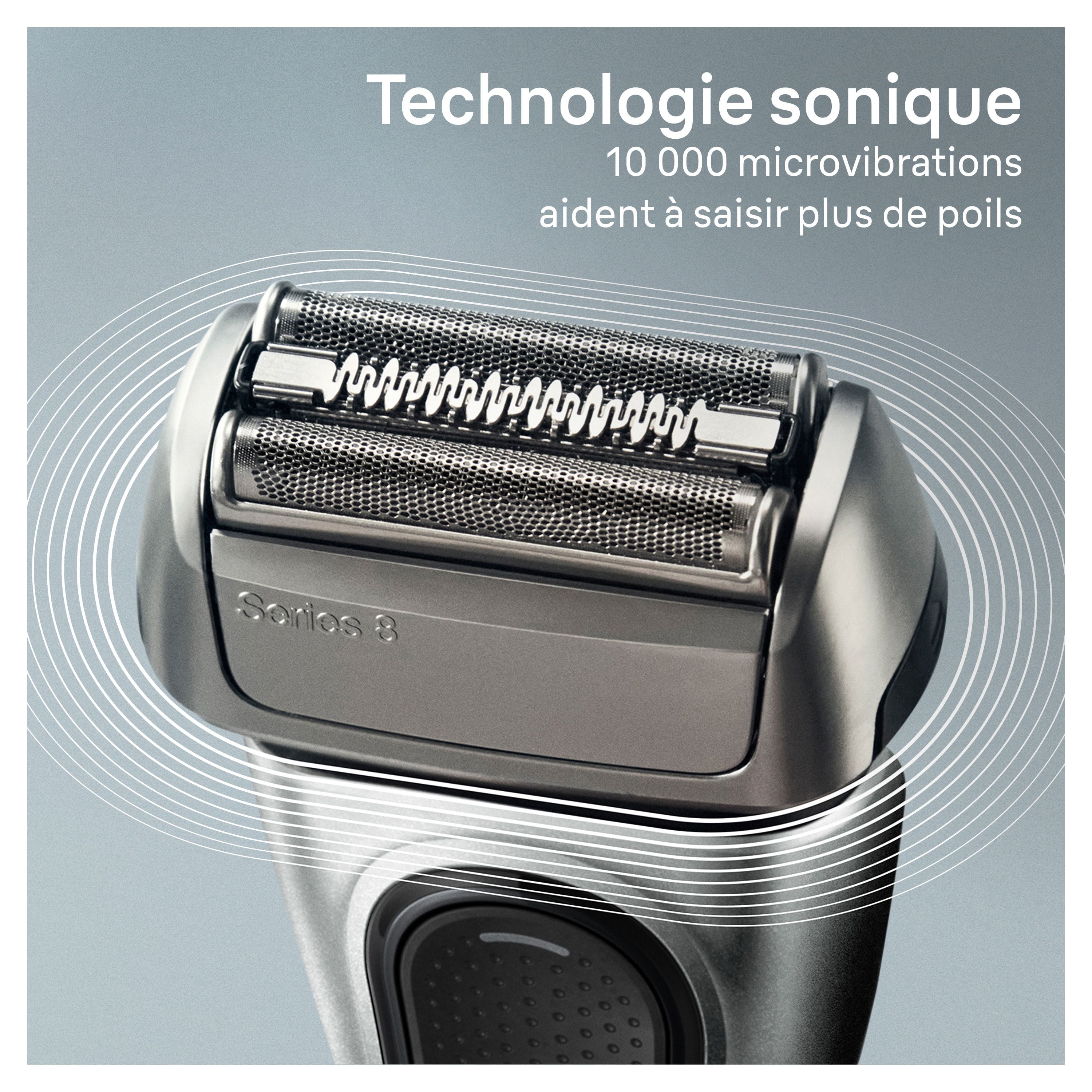 Rasoir électrique Braun Series 8, 4+1 éléments & tondeuse de précision pour poils longs, centre SmartCare 5 en 1, de près & en douceur même sur les barbes denses, étui pour chargement mobile, peau sèc