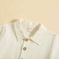thumbnail image 3 of GYRATEDREAM Boy's 2 Piece Outfit Summer Solid Button Down Short Sleeve Shirt and Shorts Set T Shirts Sets for 6-12M, 3 of 9