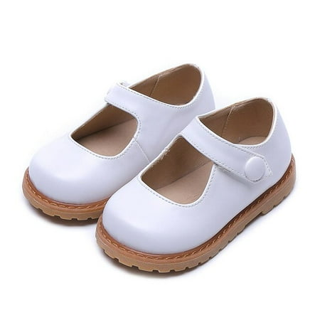 

DancePeanut Kids Elegant Hook & Loop Leather Shoes Solid Color Children Girls Princess Flats Boys Causal Shoes Size 21-30