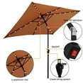 thumbnail image 4 of Aukfa 10 x 6.5ft Rectangular Patio Solar LED Lighted Outdoor Umbrellas for Market Beach Pool - Brown, 4 of 8