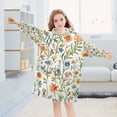 thumbnail image 5 of FORMRS Wearable Blanket Hoodie with Sleeves for Kids Cozy Flannel Sweatshirt, Watercolor Wildflowers Pattern, 5 of 7