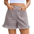 thumbnail image 4 of High Waist Women Straight Leg Ruffle Shorts Dressy Bottom, 4 of 6