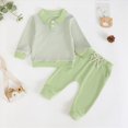 thumbnail image 2 of CAUYDY 3 6 9 12 18 24 Months 1-5T Baby Boy Picture Outfits Infant Long Sleeve Pullover and Elastic Pants 2Pcs Clothes Set Fall Winter Gift for Child Green for Sizes 12-18 Months, 2 of 7