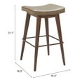 thumbnail image 3 of Divat Barstool Taupe & Walnut Barstool, Modern Style, Plush and durable faux leather fabric, Plywood, Indoor Bar, 3 of 8