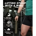 thumbnail image 4 of Weight Lifting Straps with With Cuffed D Ring, Heavy Duty Thyick Comfortable Lifting Straps, Secure Fit, Enhanced Grip, Straps for Weightlifting & Gym Training,Green, 4 of 6
