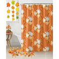thumbnail image 2 of Fall Shower Curtain Orange Pumpkins Bathroom Curtains with Hooks, Waterproof Fabric Autumn Maple Leaf Thanksgiving Bath Shower Curtains Set for Bathroom Bathtubs Decor 36x72 Inch, 2 of 7