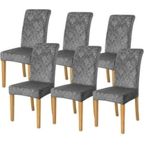Chair Covers for Dining Chairs Set of 6,Velvet Dark Grey Stretch Dining Room Chair Cover Kitchen Parsons Chair Slipcovers (Pack of 6, Velvet Dark Grey)