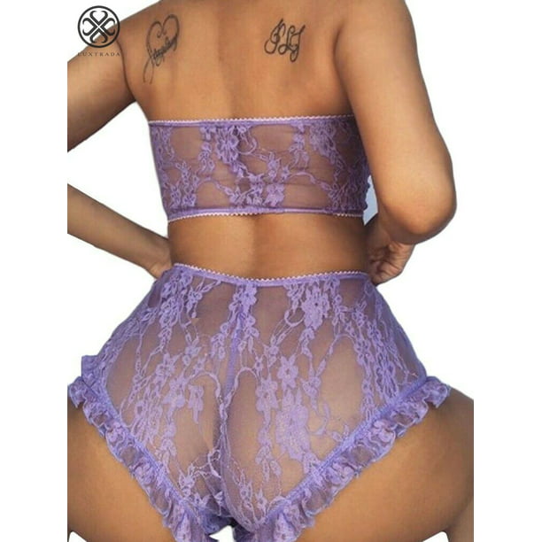 Luxtrada Plus Size Lace Bra Lingerie Babydoll G-string Underwear Set Sleepwear - Walmart.com