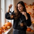 thumbnail image 4 of Outdoor Halloween Decorations Yard, Bat Halloween Decor, Halloween Hanging Decor, 2 Pack 3D Print Hollow Unlit Black Bat Ornaments 6X4.5 Inch for Halloween Porch Decorations,, 4 of 8