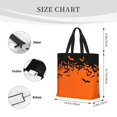 thumbnail image 3 of Honeii Halloween With Black Bats Print Tote Bag, Reusable Grocery Shopping Bag,Shoulder Bag with Inner Pocket, 3 of 7