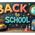 thumbnail image 4 of Colorful Back to School Banner with Apple Alarm Clock and Backpack Elements Backdrop for Classroom Decorations School Party Photography Props Supplies, 4 of 4