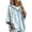 Sky Blue, variant on Women's Hooded Knit Sweater Casual - 3/4 Sleeve Striped Drawstring Loose Fit Pullover, Womens Sweatshirt, Sweatshirt, Hoodies, Essentials Hoodie