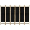 thumbnail image 2 of vidaXL Folding 6-Panel Room Divider 240 cm Bamboo and Canvas, 2 of 5