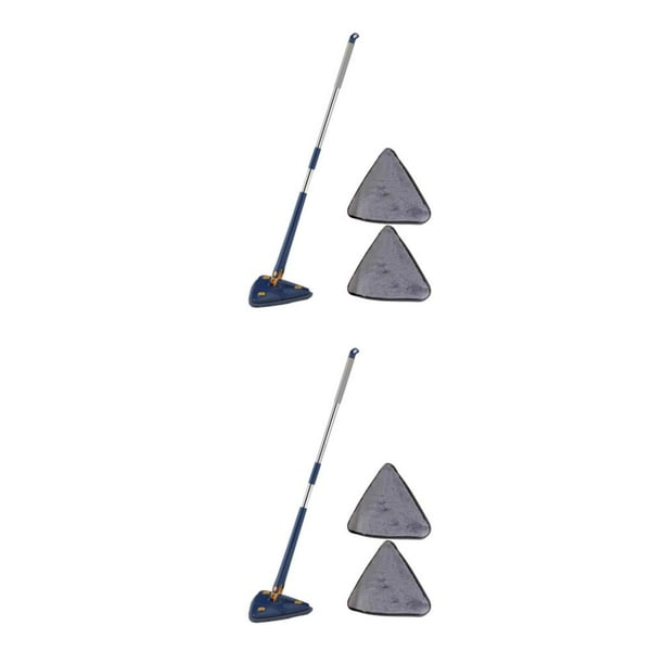 Ounissouiy Triangle Swabber Microfiber Swabber Home Hardwood Swabber Floor for Ceiling Azul 2Conjunto
