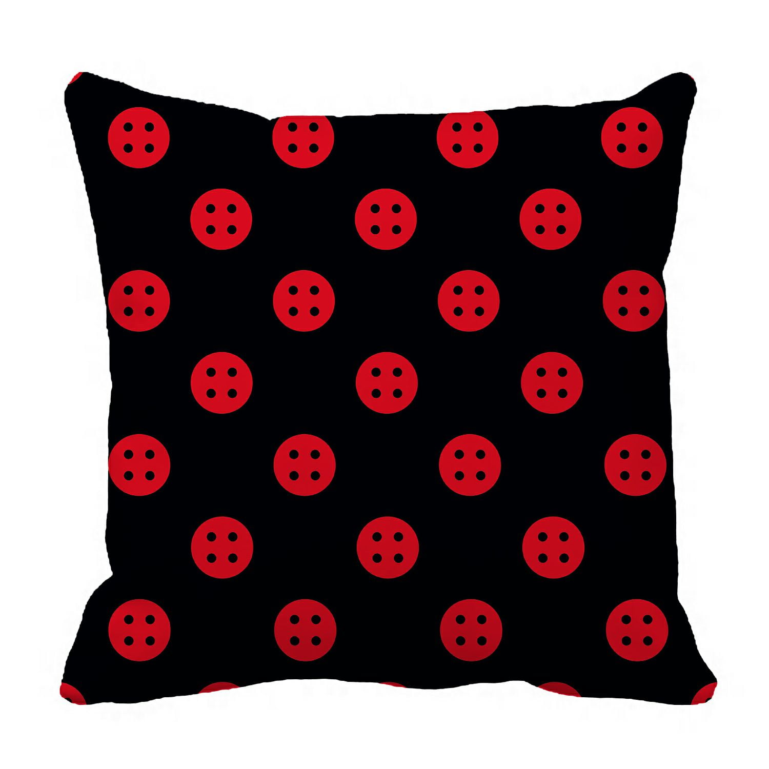 ABPHQTO Red Black Buttons Polka Dots Pillow Case Pillow Cover Pillow