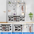 thumbnail image 3 of Dextrus 4-in-1 Entryway Hall Tree with Storage Bench, Coat Hanger, Shoe Cabinet for Hallway, Farmhouse Coat Rack with 12 Hooks, White, 3 of 9