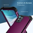 thumbnail image 5 of Phone Case for Motorola Moto G 5G 2023 Hard Cover Shockproof Soft Silicone Bumper Hybrid Three Layer Heavy Duty Grip Rugged Protective Cell Accessories MotoG G5G G5 Cases Women Men Dark Purple, 5 of 13