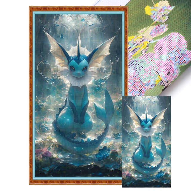 Kit Punto Cruz Pokemon Impreso Hilo Algodón Ecológico Bordado 11CT 40x70cm
