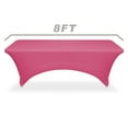 thumbnail image 2 of Lann's Linens 8' Fitted Spandex Tablecloth for 96" x 30" Rectangular Tables, Fuchsia, 2 of 3