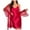 Red, variant on Gytharion Women's 2 Piece Nightgown Sets Silk Satin Cami Nightdress with Long Sleeve Lace Robes Elegant Solid Belted Bathrobe Sleepwear for Bride Bridesmaid