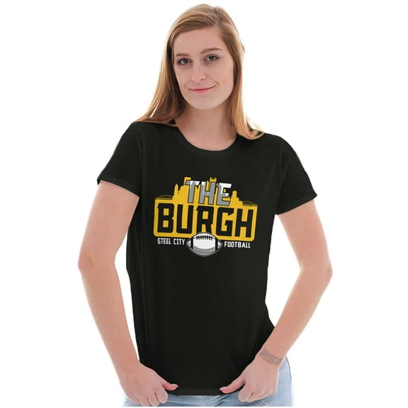 The Burgh PA Steel City Football Womens Slim Fit Graphic Tee Brisco Brands S
