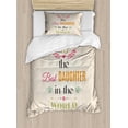 thumbnail image 1 of Daughter Twin Size Duvet Cover Set, Vertical Striped Background to the Best Daughter in the World Quote Love Theme, Decorative 2 Piece Bedding Set with 1 Pillow Sham, Multicolor, by Ambesonne, 1 of 3