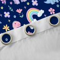 thumbnail image 4 of Erosebridal Kawaii Rinbow Dinosaur Black Out Curtains,Cartoon Dino Cute Flowers Blossom Curtains Pack of 2 (42x63 Each) For Girls, 4 of 7