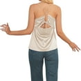 thumbnail image 3 of Amazhiyu Womens Spaghetti Strap Tank Tops Casual Summer V Neck Sleeveless Camisole Silk Satin Cami Top, 3 of 7