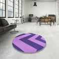 thumbnail image 4 of Ahgly Company Machine Washable Indoor Rectangle Transitional Purple Amethyst Purple Area Rugs, 5' x 7', 4 of 7