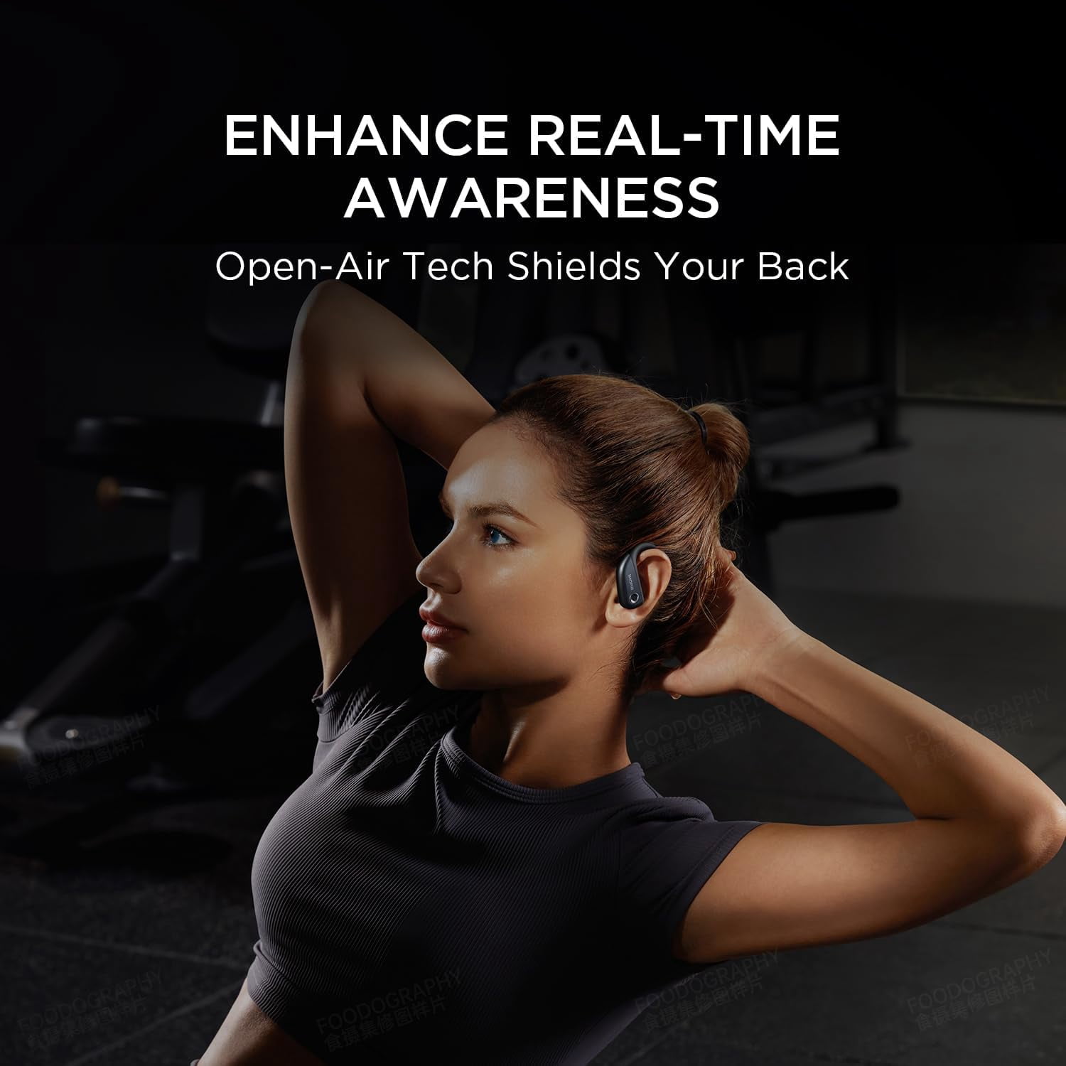 1MORE Fit S50 Open-Ear Wireless Earbuds with Charging Case, 38H Playtime, Gray