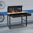 thumbnail image 5 of 1 PCS Black Adjustable Garage Workbench, Work Bench for Garage Office Home, Height Adjustable Workbench,  155cm/61in Height, 5 of 12
