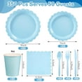 thumbnail image 2 of 350-Piece Light Blue Paper Plate and Napkin Set for Parties, Includes Cutlery, 2 of 6