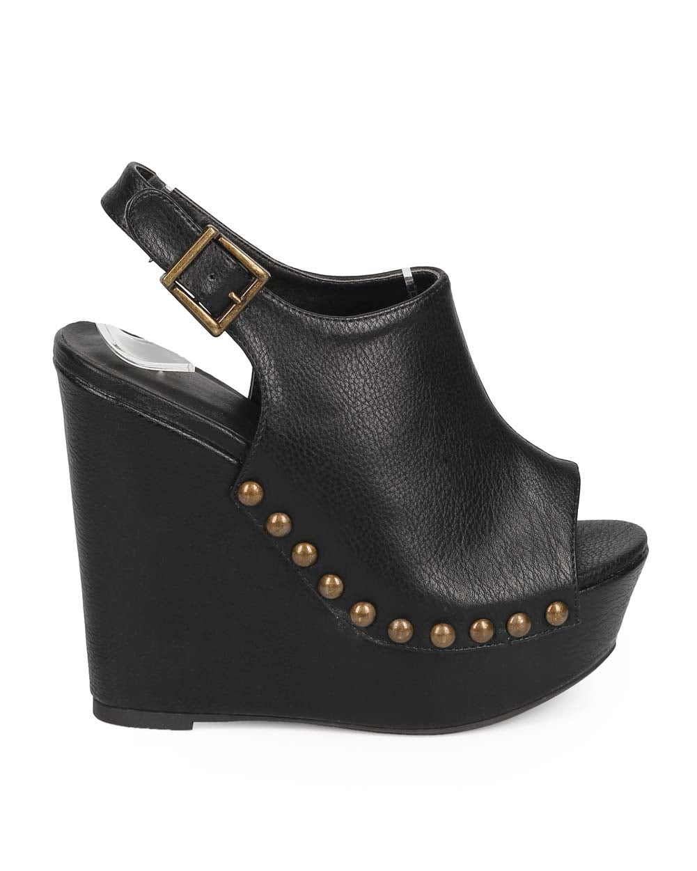 Details about   Black Color Strappy 1.85" Wedges Heels Women Slingback Clog Sandals Size 8.5 