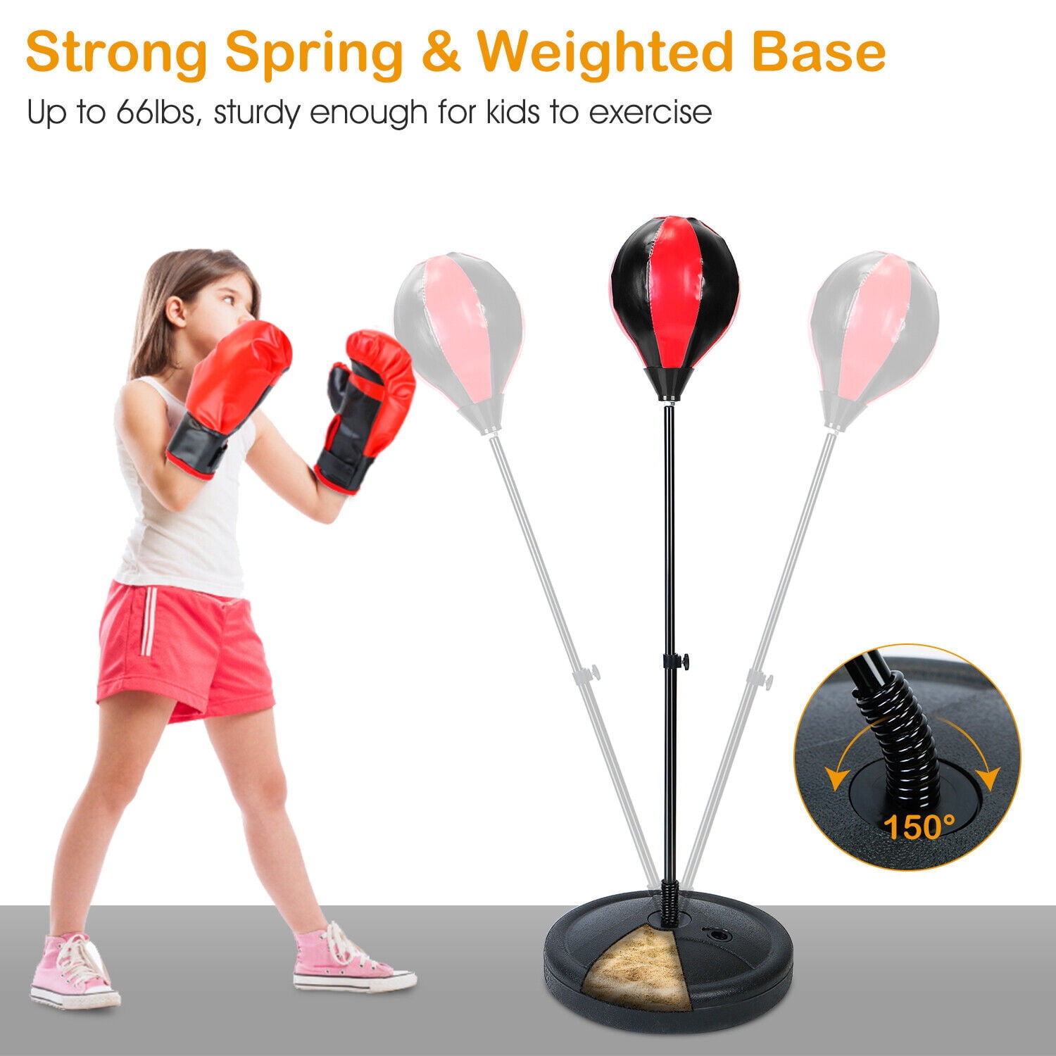 KMUYSL Punching Bag for Kids, Boxing Bag with Gloves, Height Adjustable  Punching Bag for Age 5, 6, 7, 8 9 10+ Years Old Boys Girls, Ideal Chritsmas