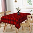 thumbnail image 3 of Duangreer Christmas Rectangle Tablecloth, Red Checkered Patterns, Washable Table Cover with Waterproof Wrinkle Resistant for Party Decors, 60 x 102 Inch, 3 of 6
