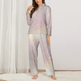 thumbnail image 3 of Bingfone Womens Pajama Sets Glitter Light Pearl Print,Long Sleeve Loungewear Pajamas Set-Medium, 3 of 9