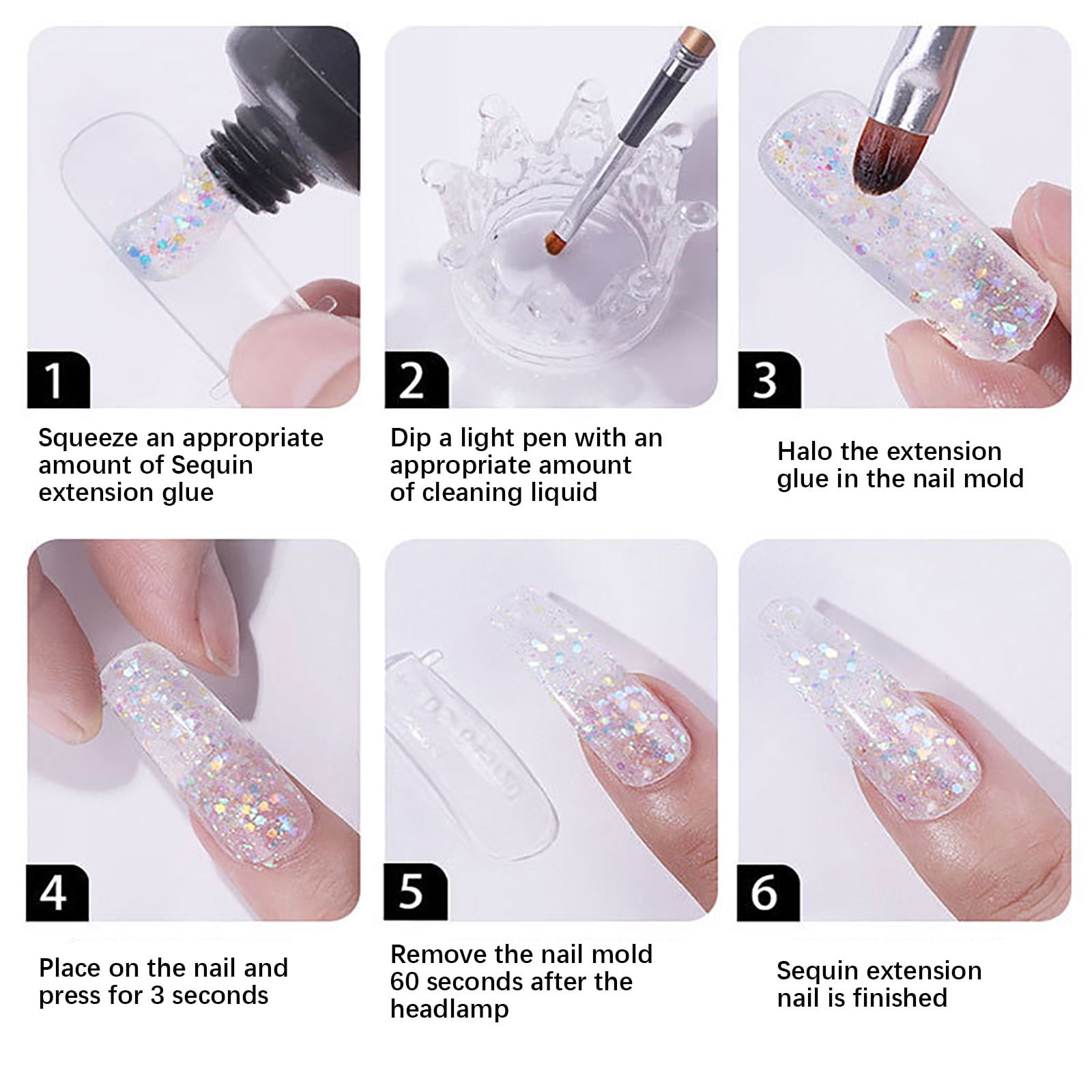 YSGFHGJW 16pc Nail Polish Poly Nail Extension Gel Kit,6color Quick Extension Gel Set Nail Phototherapy Crystal Nail Extension Gel 90ml - Nail Art Design