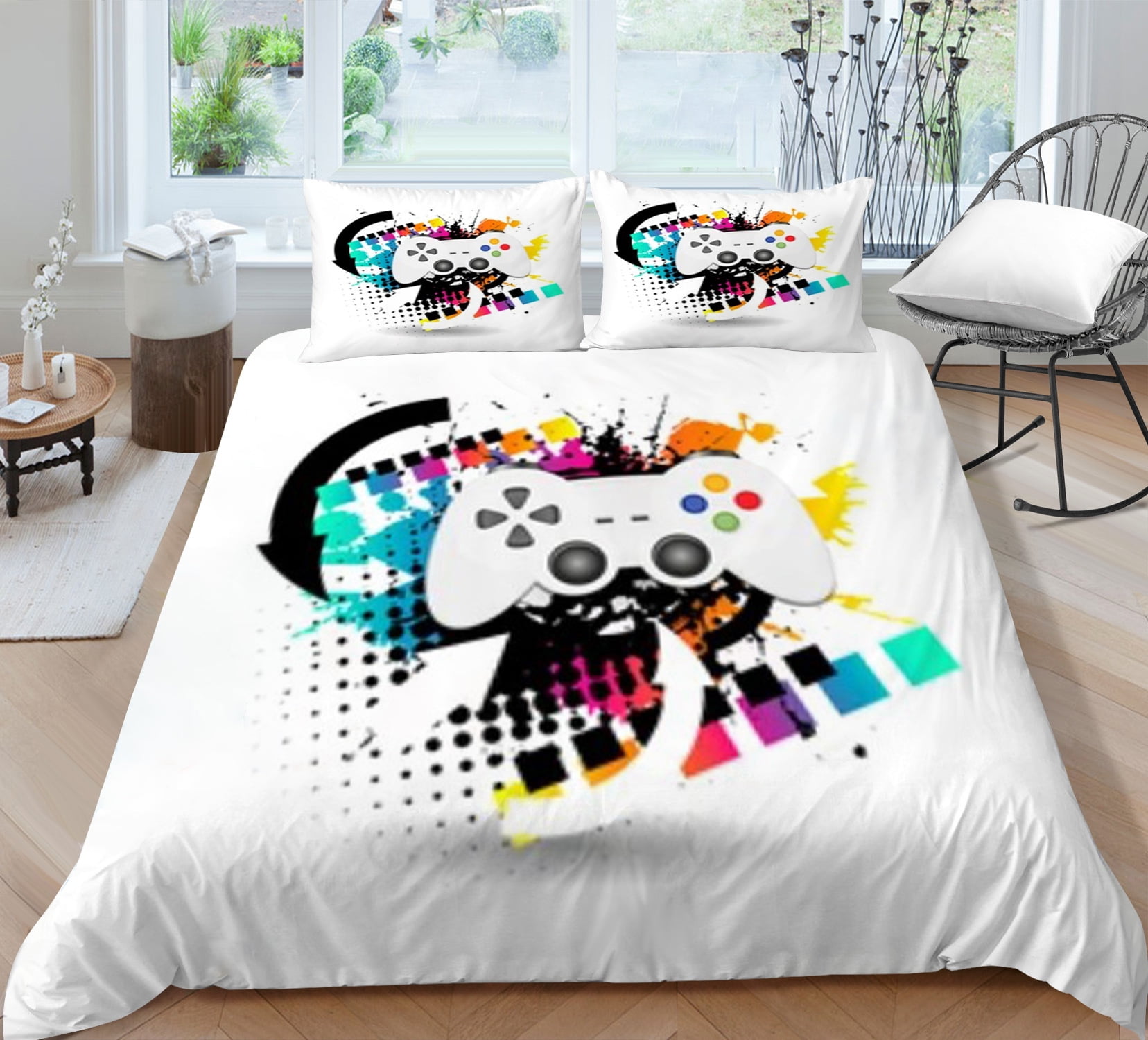 3 Pieces Duvet Cover Set,Valentine's Day Love Soft Bedding Sheet,Animation  Game 3D Print Washable Quilt Covers and Pillow Cases Bed Sets for Bedroom  Hotel California King - Walmart.com