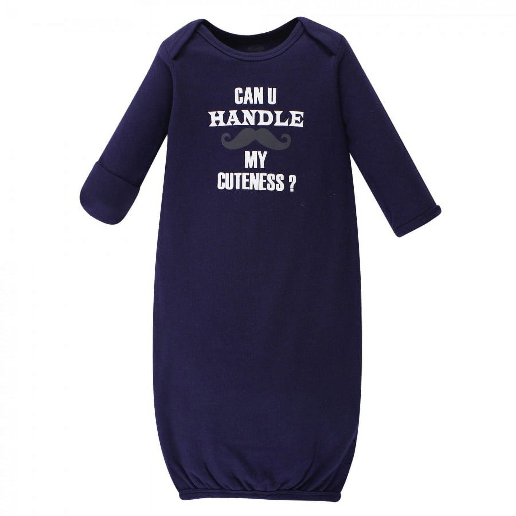 Luvable Friends Baby Boy Cotton Long-Sleeve Gowns 4pk, Gentleman, 0-6 Months