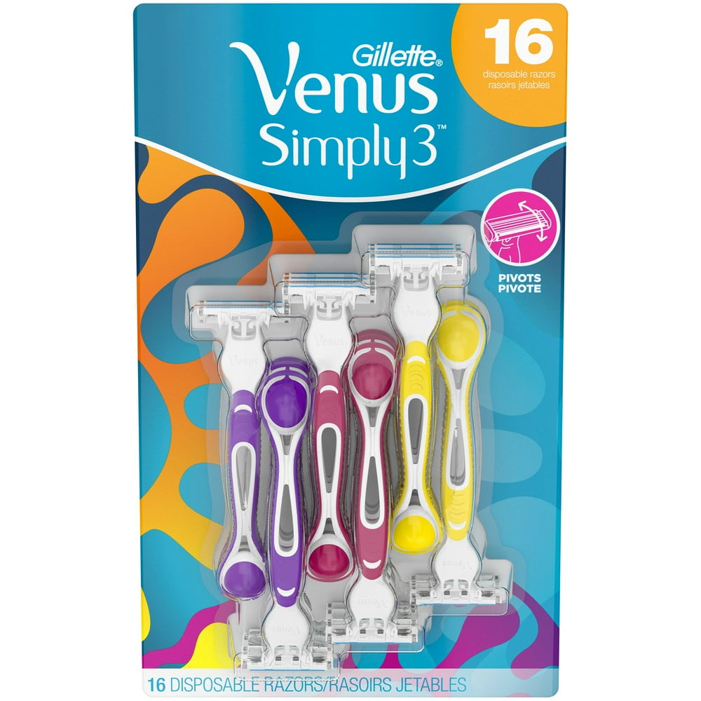 Gillette® Venus Simply3™ Disposable Razors 16 ct Carded Pack Walmart