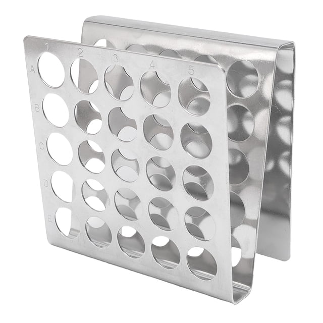 Soporte De Almacenamiento En Forma De Z De Acero Inoxidable Con 25 Agujeros, Soporte Organizador Para Tubos De Ensayo De Menos O Igual A 17mm De Diámetro