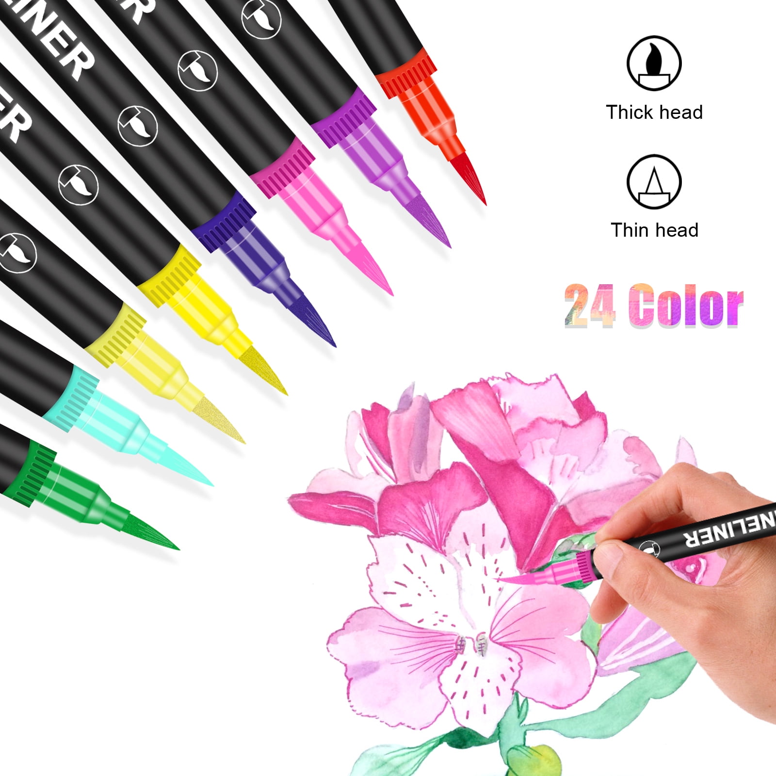 cloudriver Alcohol Markers Brush Tip, 60 Colors Dual Tip Art Markers For  Kids Artist Adults Coloring Books Illustration Artist Craft Card Making